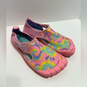 Vibrant Pink Tie-Dye Kids Water Shoes Sz 4/5 youth.